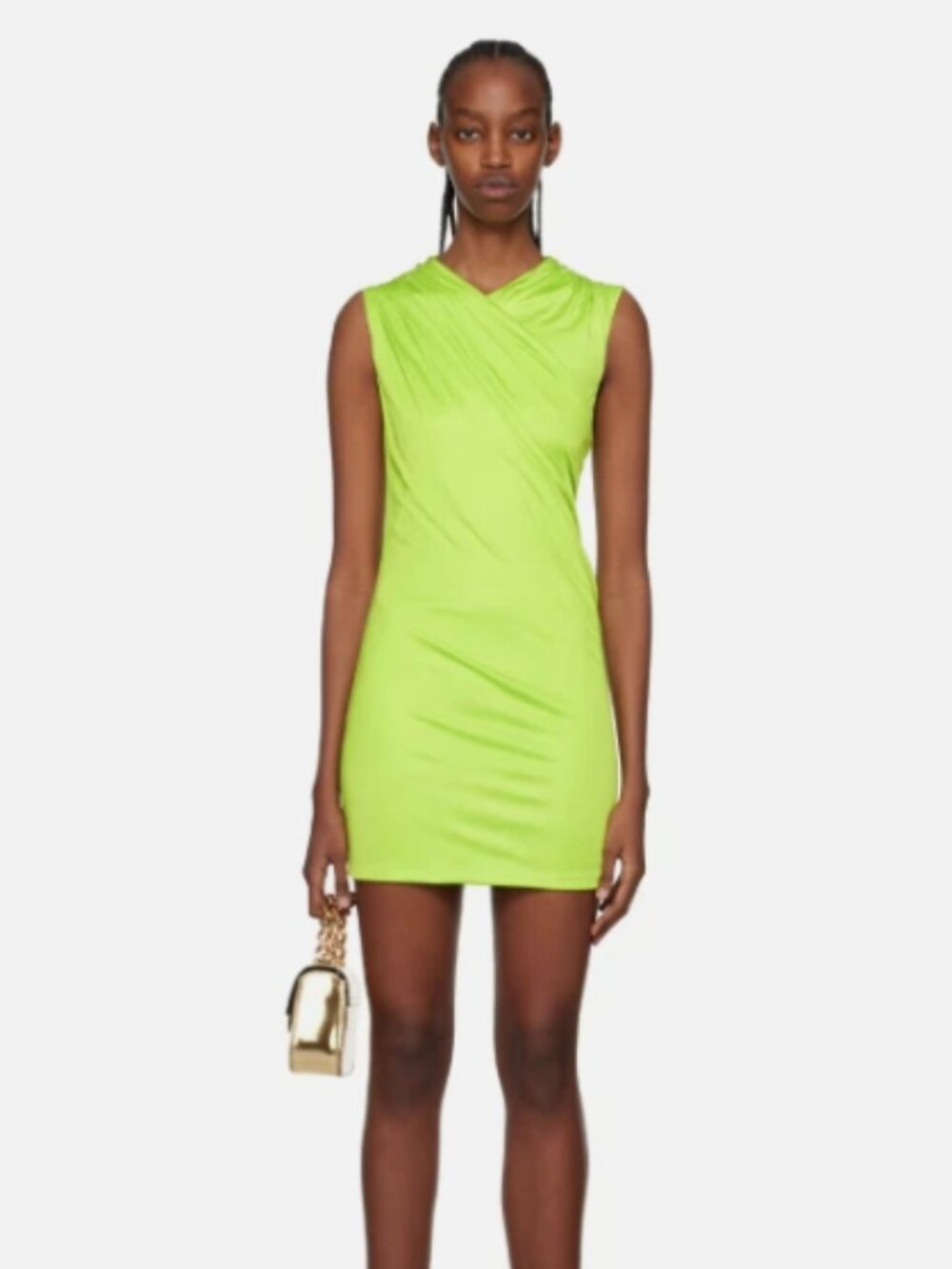 Versace Green Wrap Mini Dress Size 44-MSRP $1,500